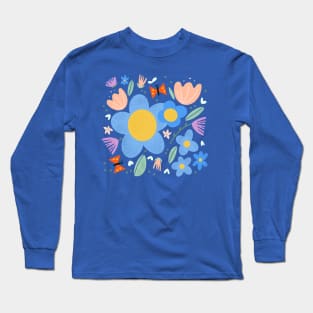 Blue flowers Long Sleeve T-Shirt